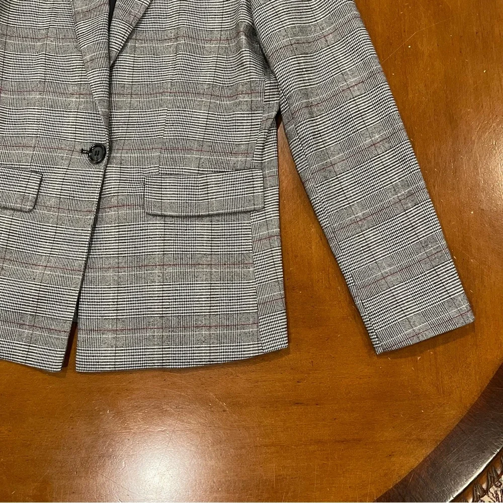 Evereve Dawson Plaid Blazer Grey Multi Small Careerwear Office Button‎ Front